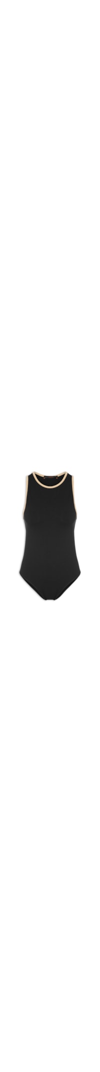 Body Nadador Decote Costas Bicolor - Preto