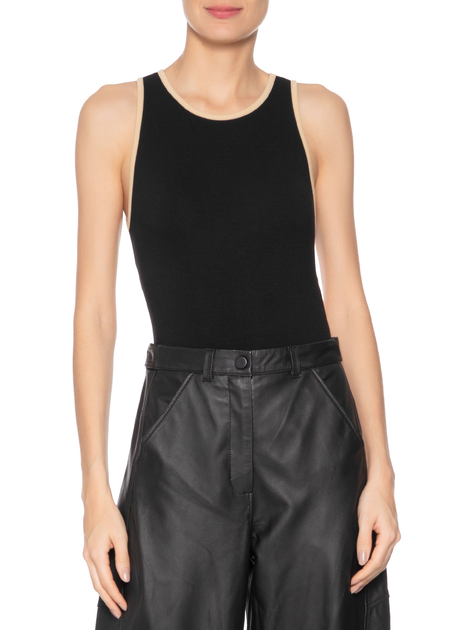 Body Nadador Decote nas Costas Bicolor Preto Animale