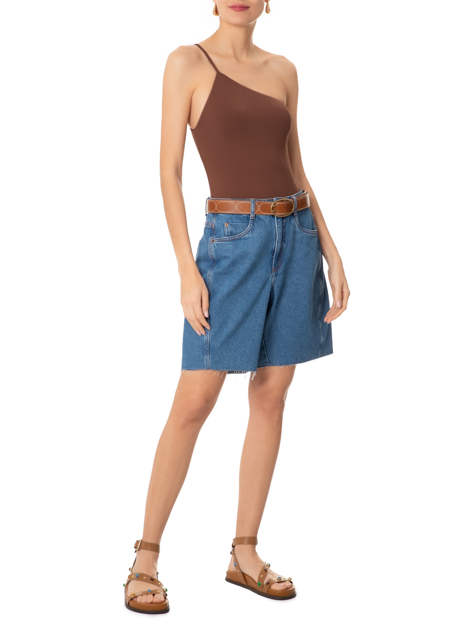 Body Ombro Só Fluity Marrom Dress To