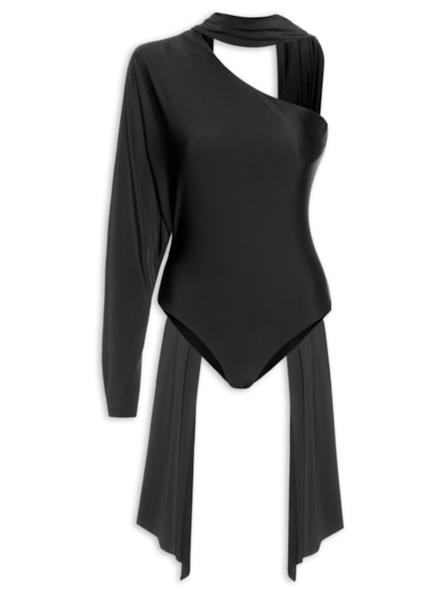 Body Ombro único Com Faixa – Preto