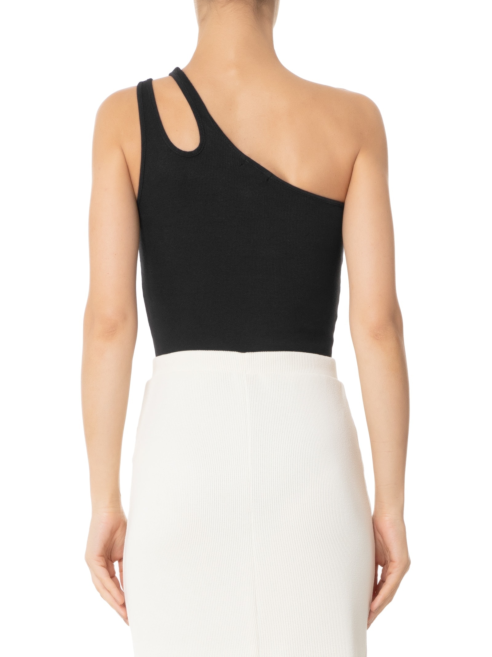 Body Ombro Único Com Gota Preto  Basiq