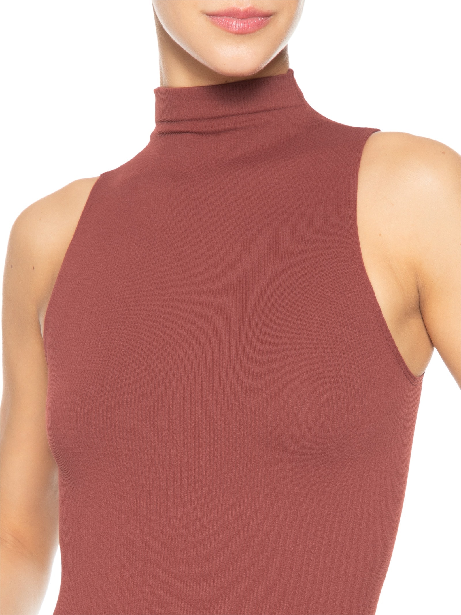 Body Regata em Microfibra Canelada Free Vinho Hope