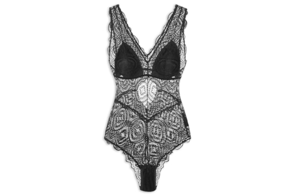 Body Regata Em Renda - Preto