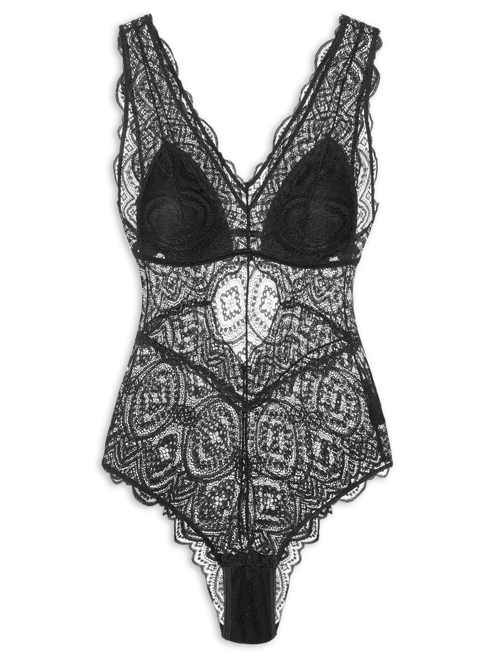 Body Regata Em Renda Preto Hope