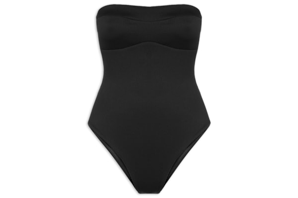 Body Sem Alça Nervura - Preto 