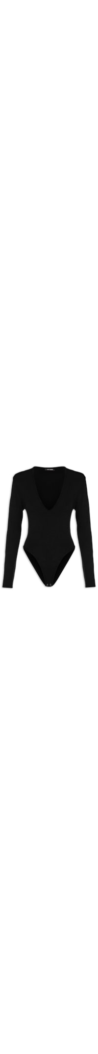Body Tricot Cavado - Preto
