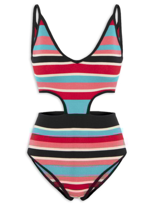 Body Tricot Multicolor – Preto