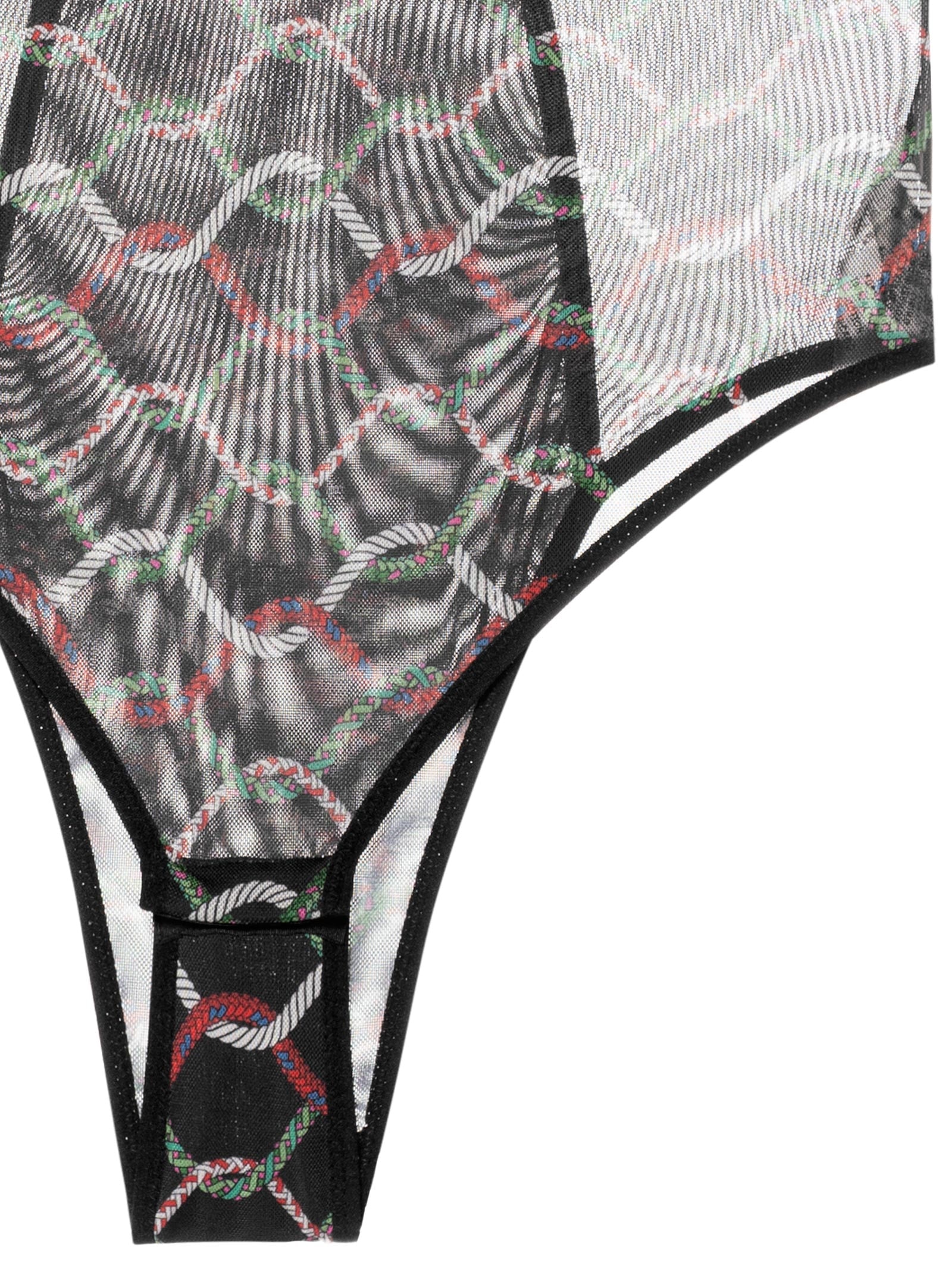 Body Tule Corda Escura Preto Osklen