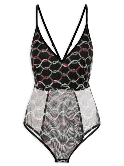 Body Tule Corda Escura – Preto