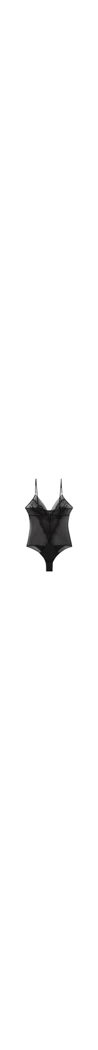 Body Tule e Renda Sheer Glamour - Preto