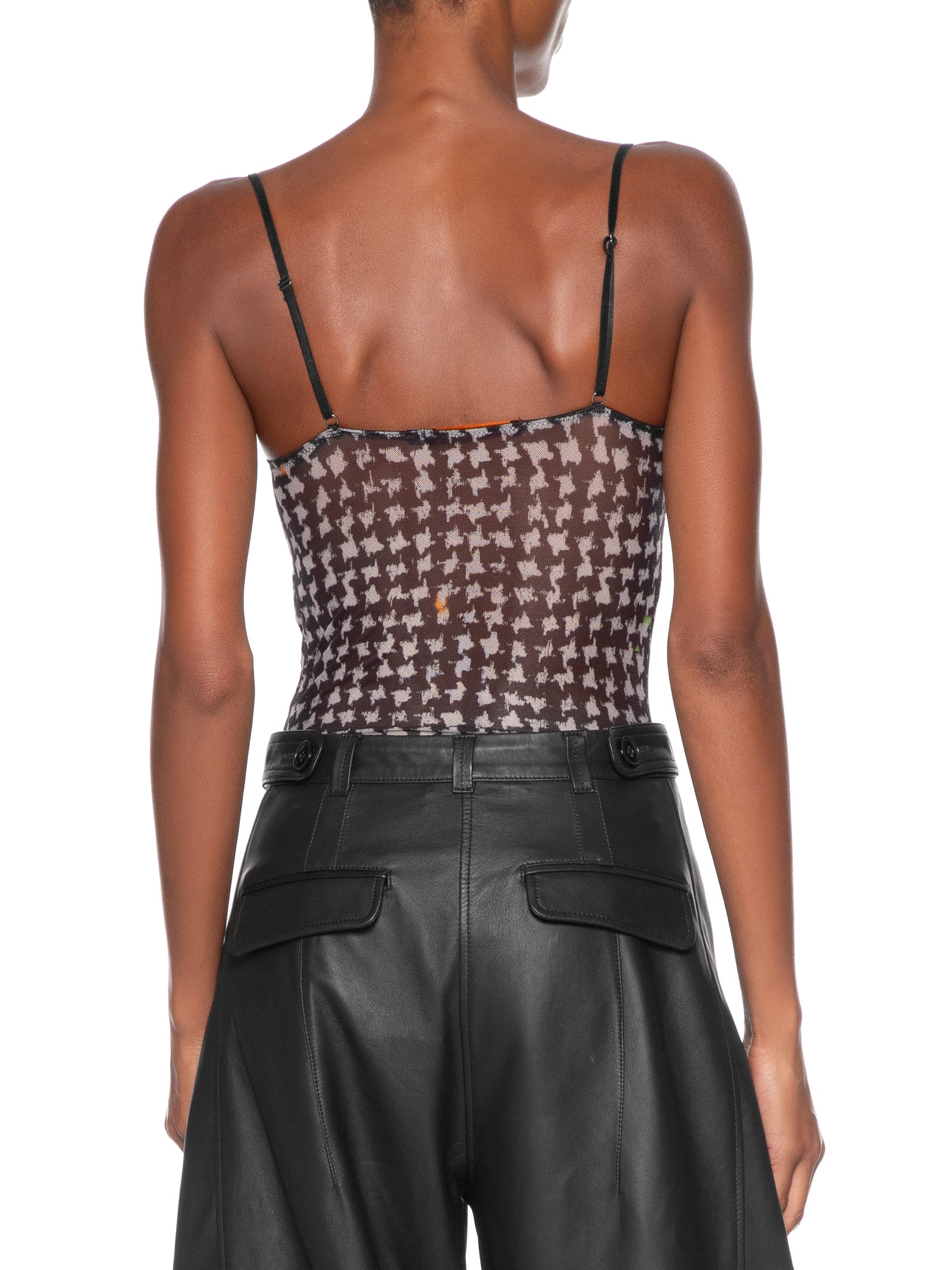 Body Tule Est Pied De Poule Preto Animale