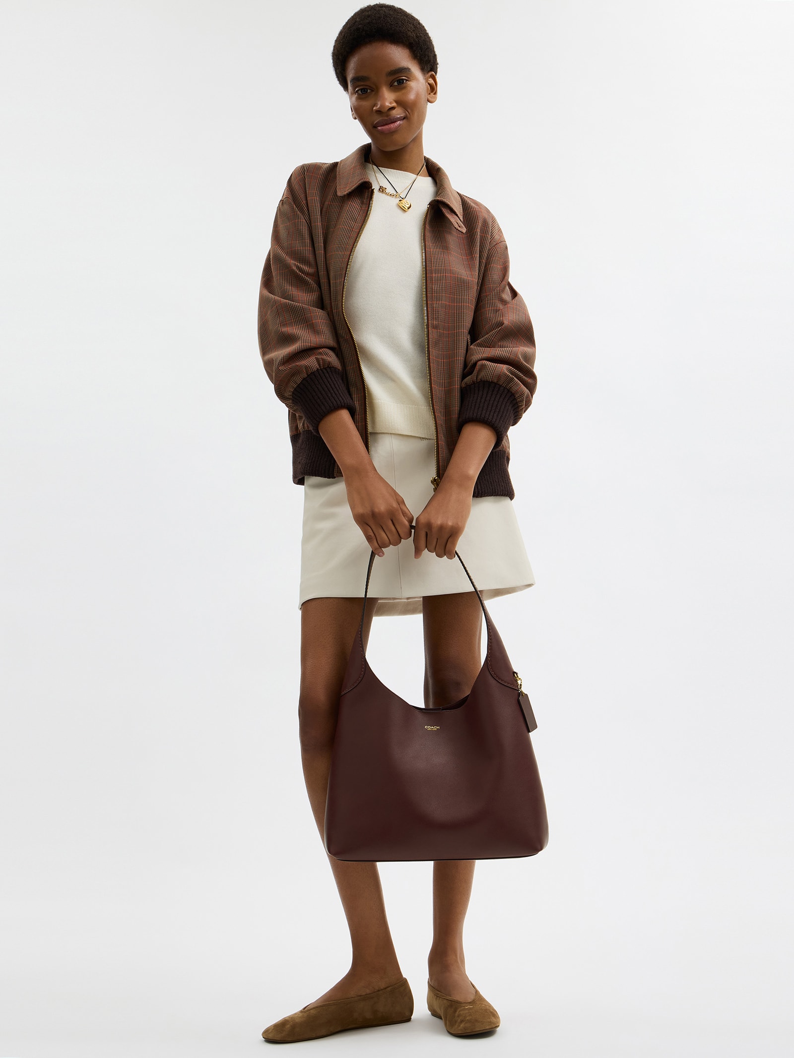 Bolsa Brooklyn Shoulder 34 Feminina Marrom Coach