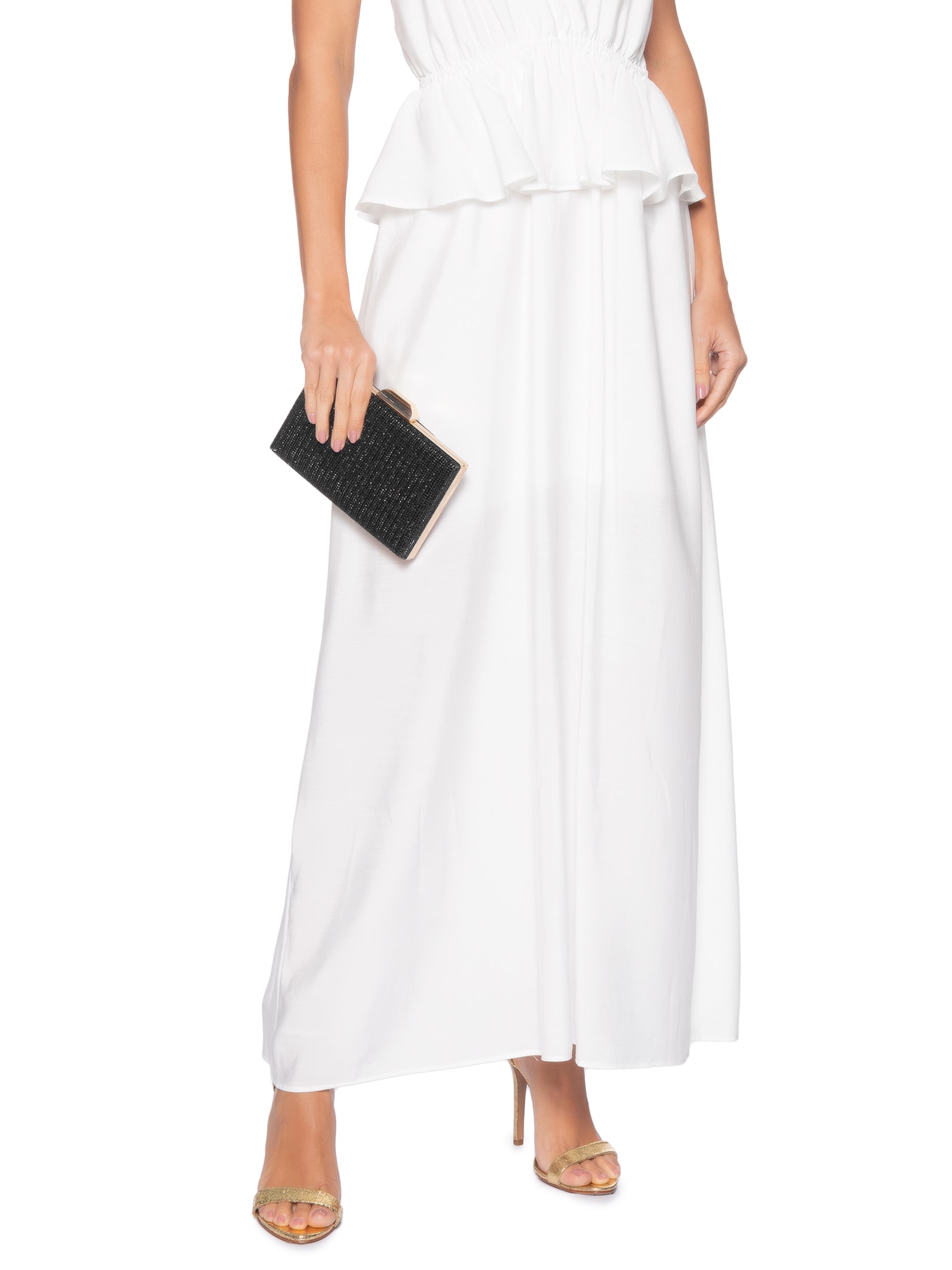 Bolsa Clutch Feminina Com Strass Preto Market 33