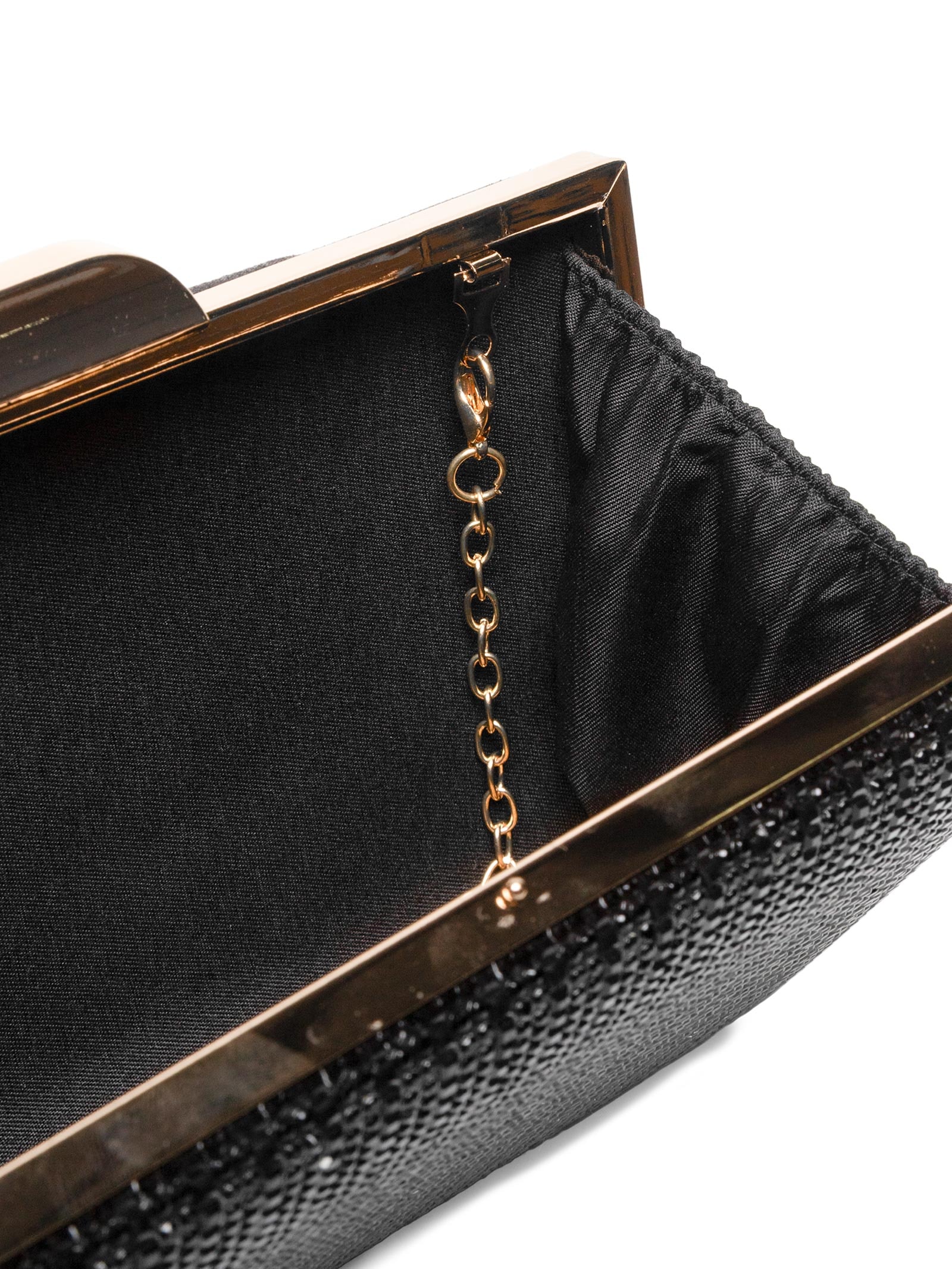 Bolsa Clutch Feminina Com Strass Preto Market 33