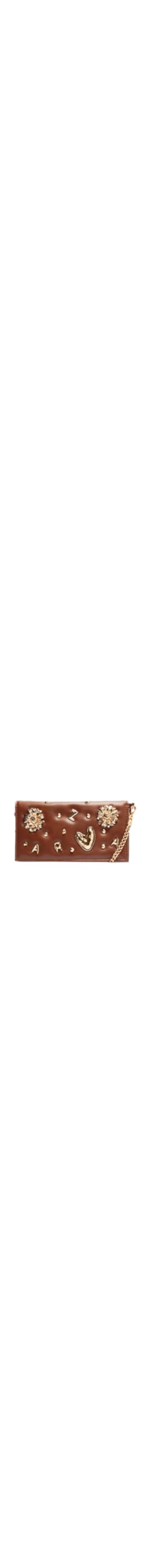 Bolsa Clutch Feminina Couro Pequena Metais Fun - Marrom
