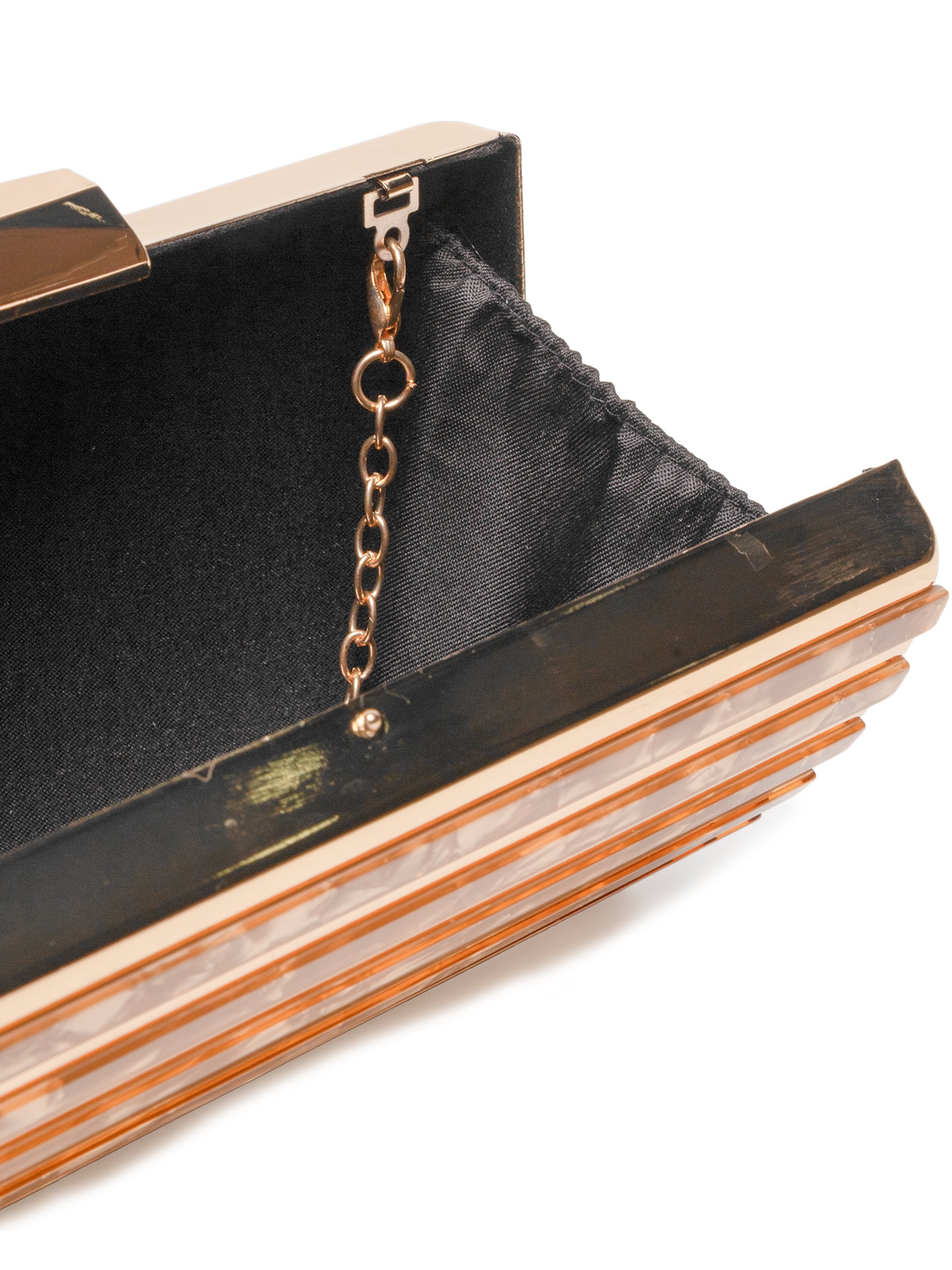 Bolsa Clutch Feminina Perolada Dourada Market 33