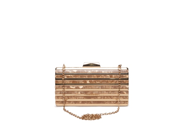 Bolsa Clutch Feminina Perolada - Dourada