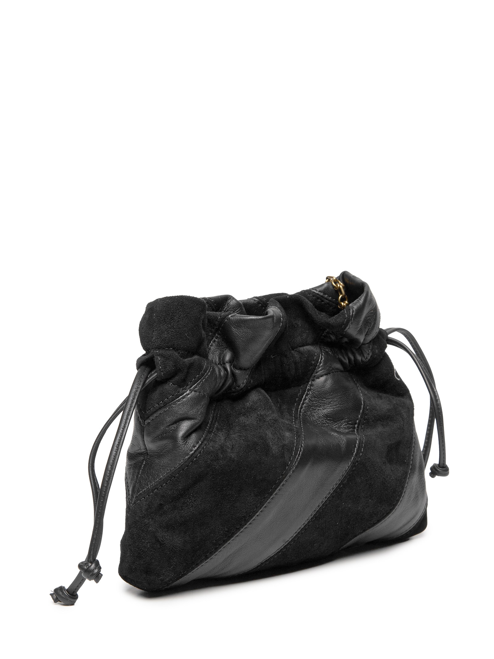 Bolsa De Couro Sac Mix Listras Preto Animale