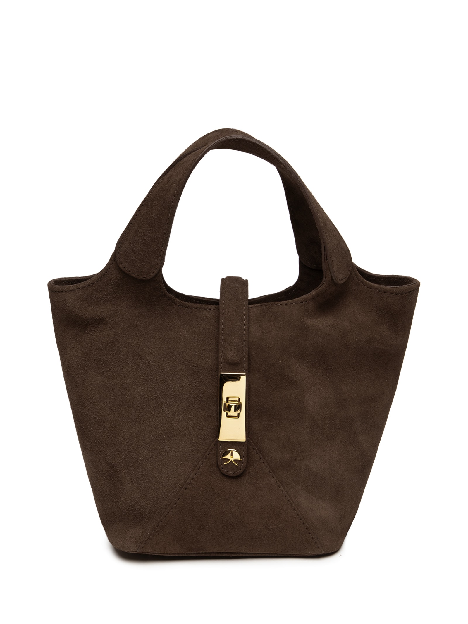Bolsa De Mão Feminina Camurça Marrom Luiza Barcelos