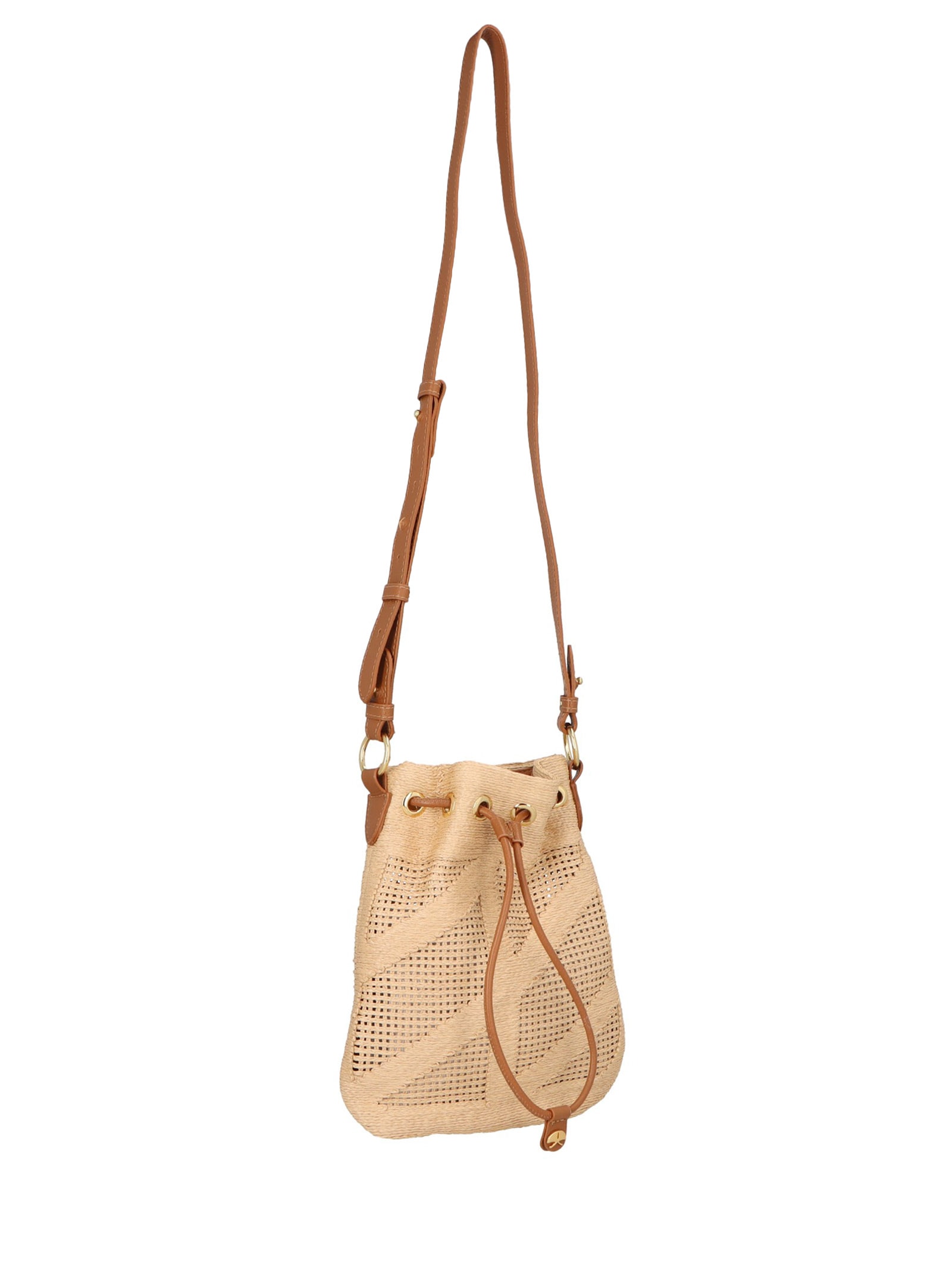Bolsa De Ombro Feminina Cabedal Bege Luiza Barcelos