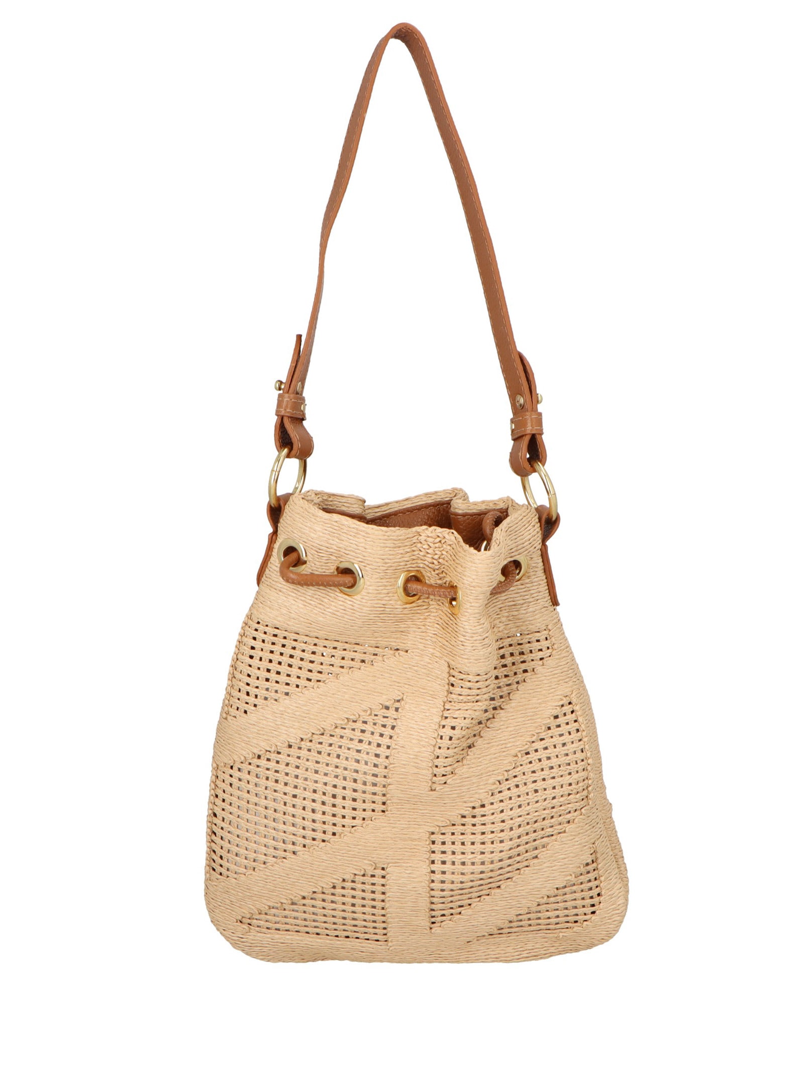Bolsa De Ombro Feminina Cabedal Bege Luiza Barcelos