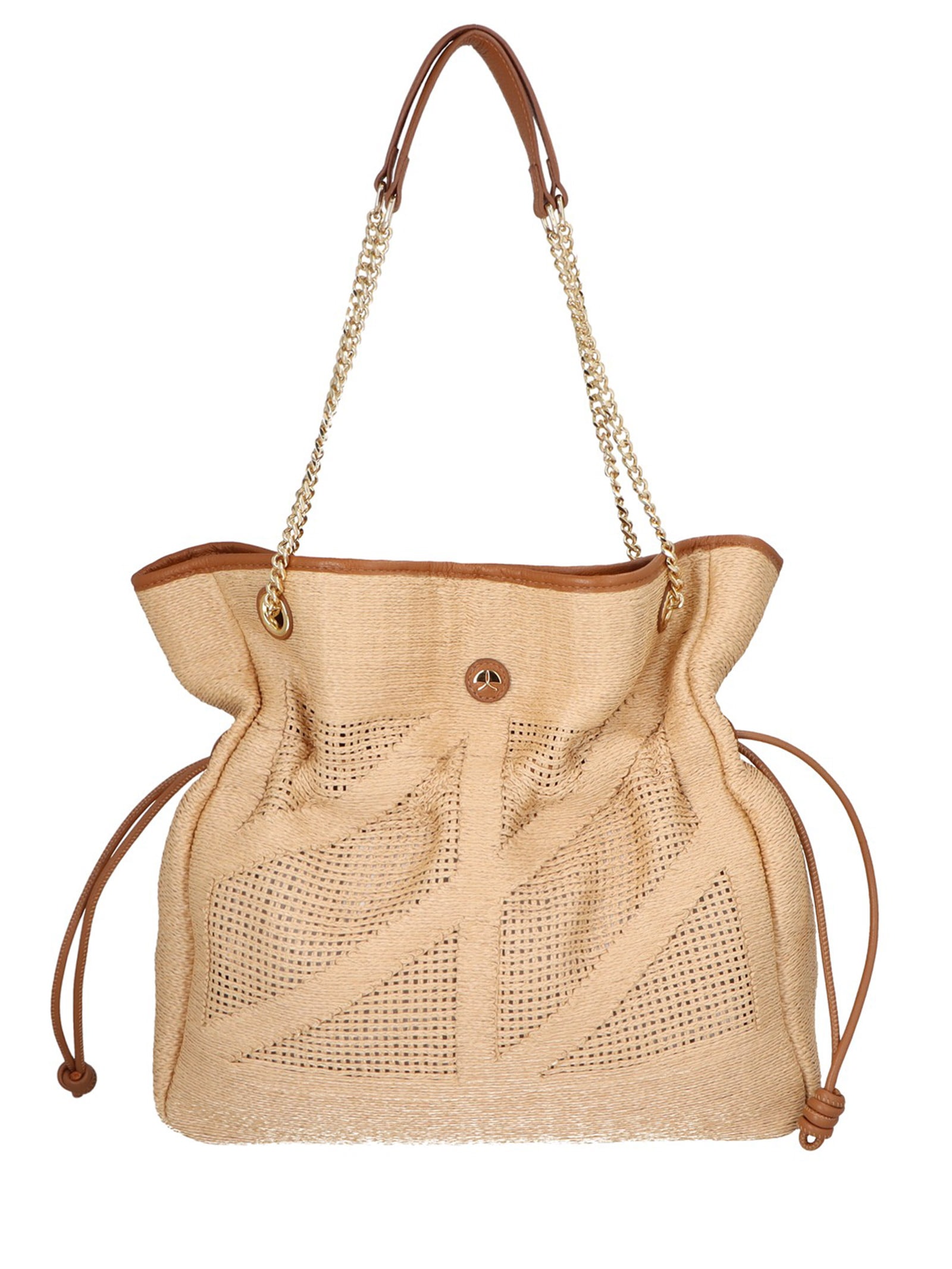 Bolsa De Ombro Feminina Cabedal Viena Bege Luiza Barcelos