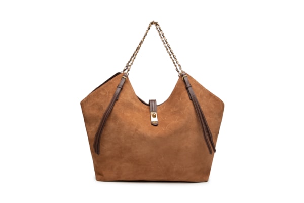 Bolsa De Ombro Feminina Camurça Viena - Marrom