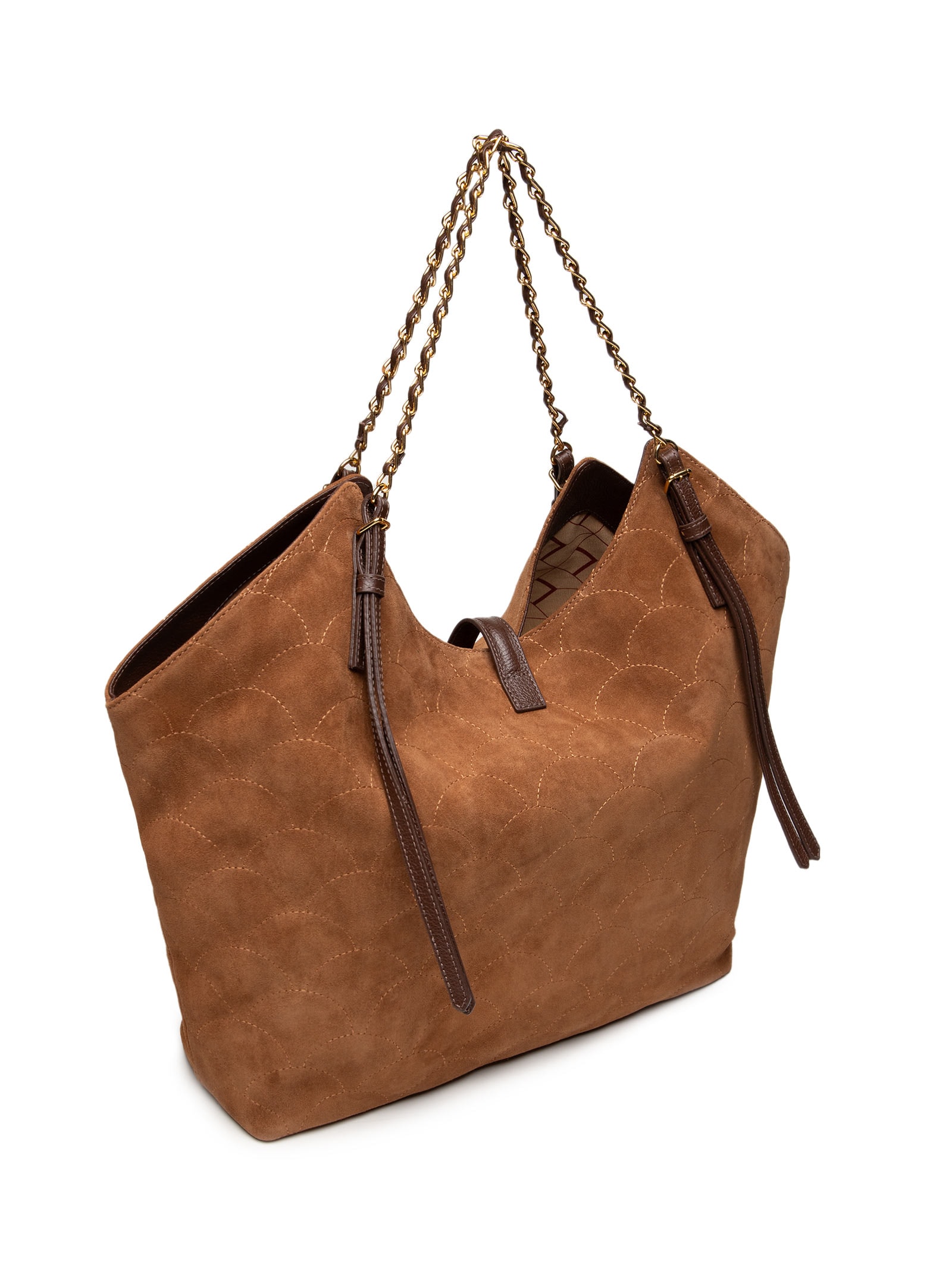 Bolsa De Ombro Feminina Camurça Viena Marrom Luiza Barcelos