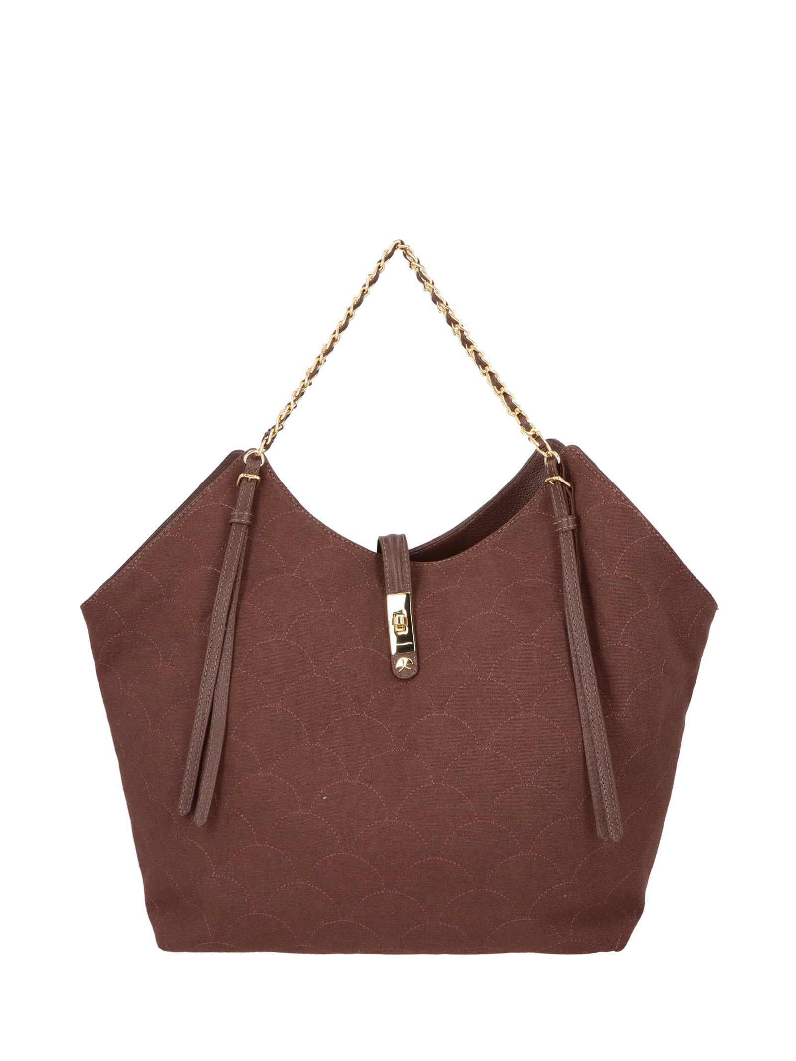 Bolsa De Ombro Feminina Lona Cargo Dubl Viena Marrom Luiza Barcelos