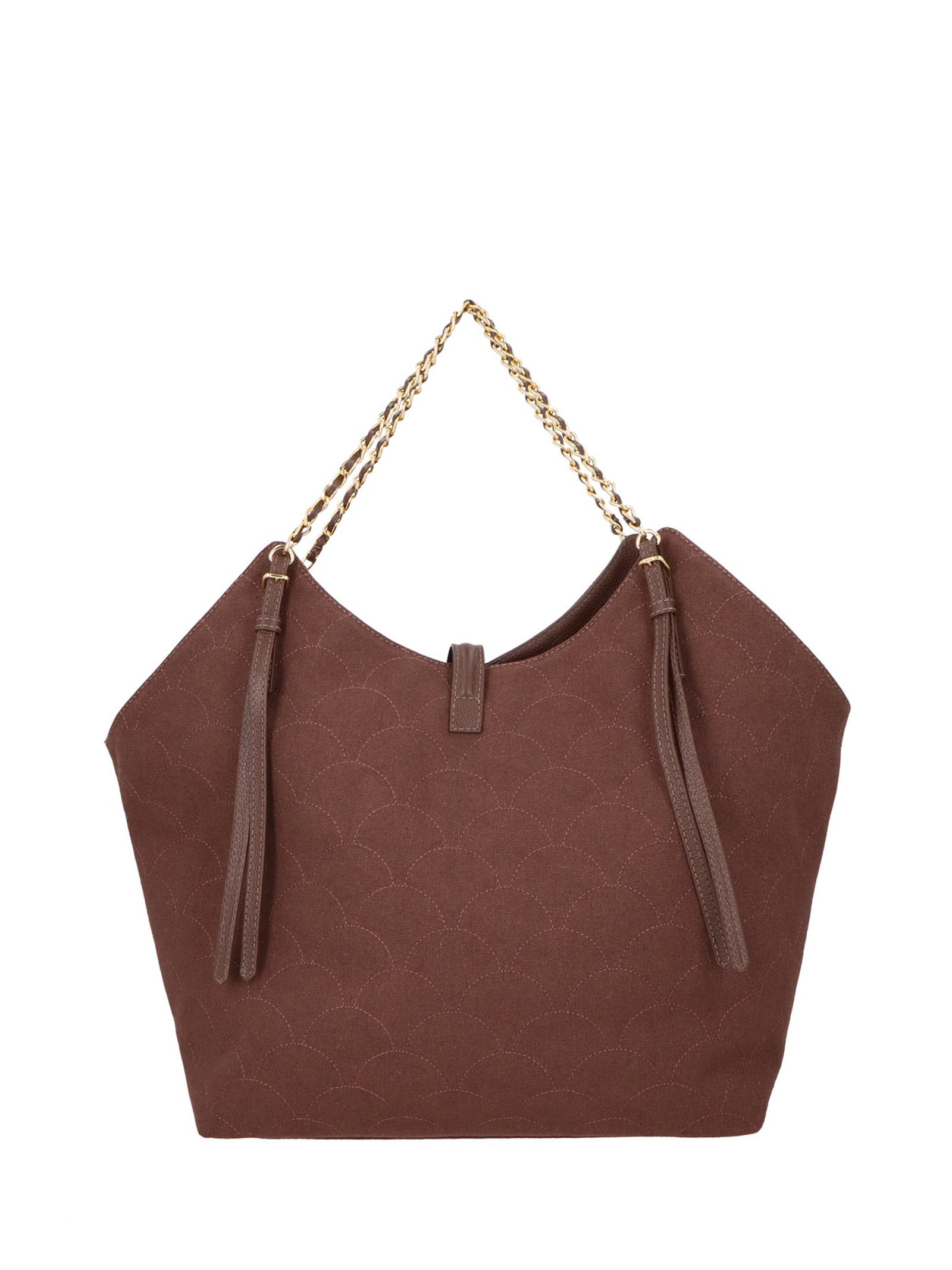 Bolsa De Ombro Feminina Lona Cargo Dubl Viena Marrom Luiza Barcelos