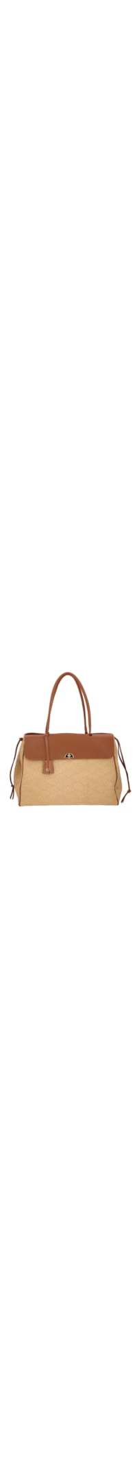 Bolsa De Ombro Feminina Palha Creta Viena - Bege