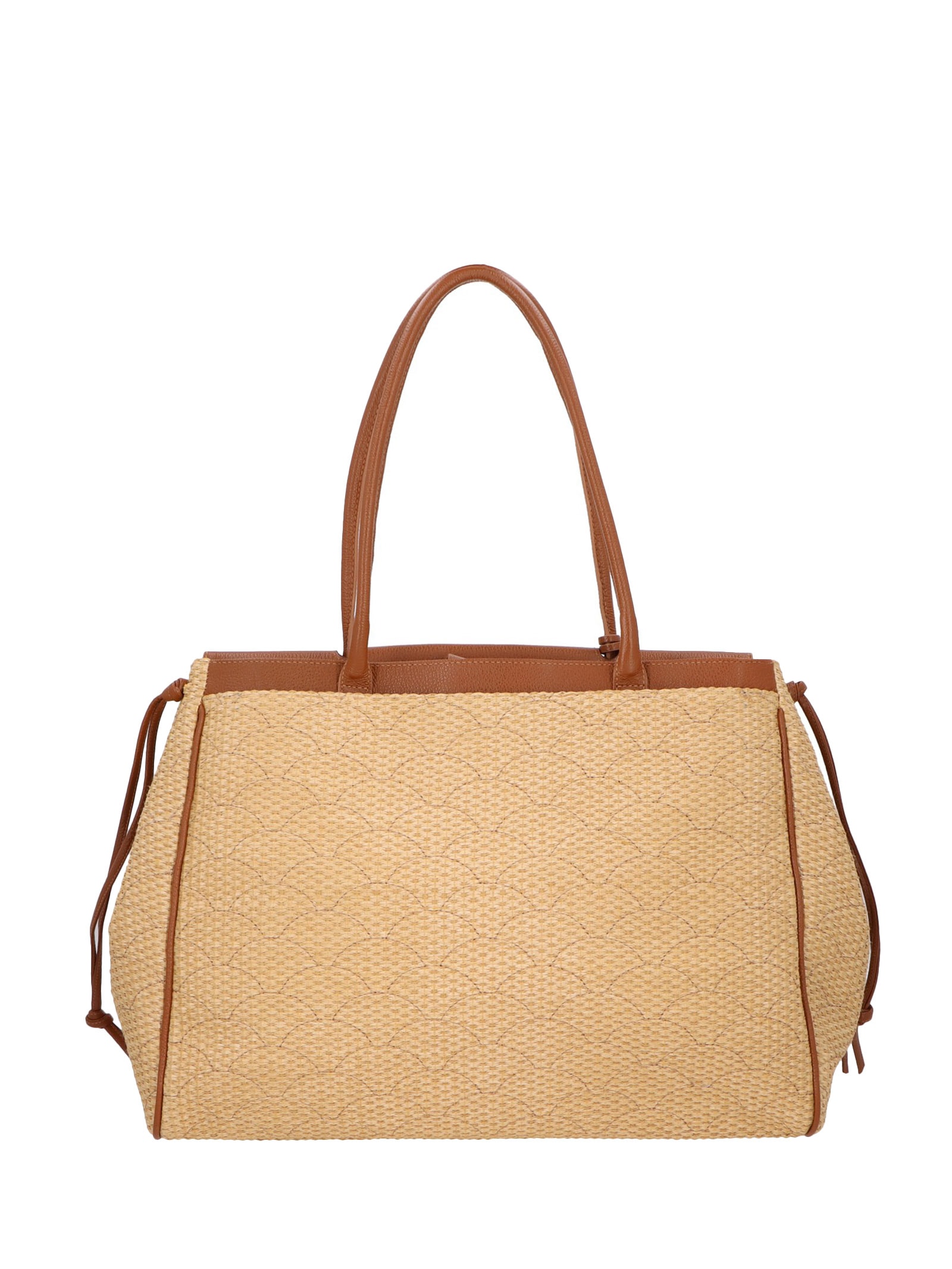 Bolsa De Ombro Feminina Palha Creta Viena Bege Luiza Barcelos