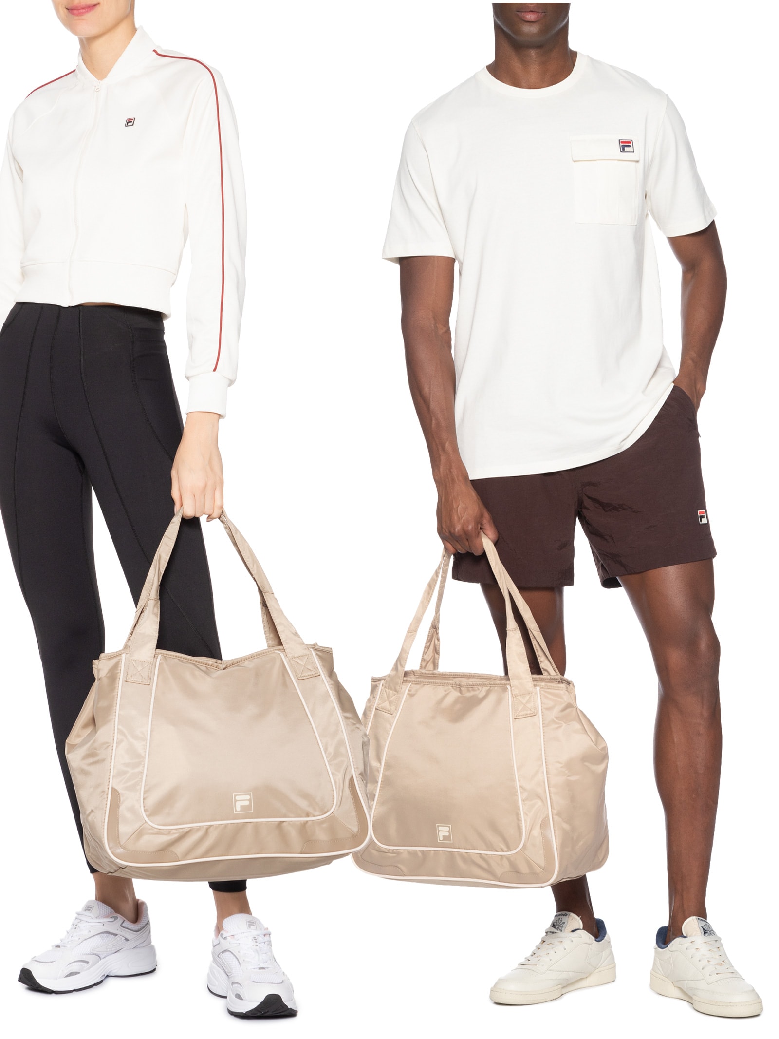 Bolsa De Ombro Unissex Sports Style Bege Fila