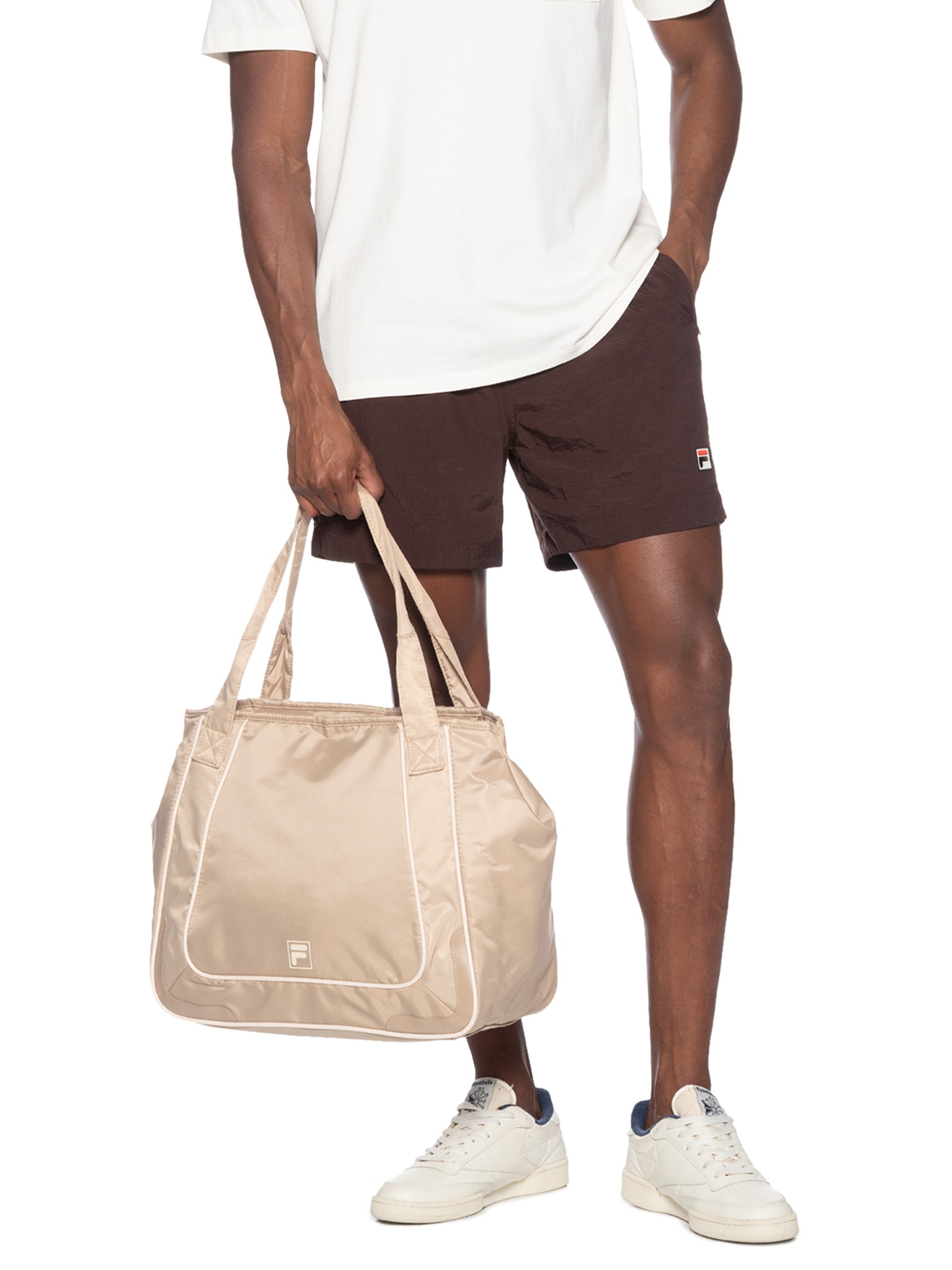 Bolsa De Ombro Unissex Sports Style Bege Fila