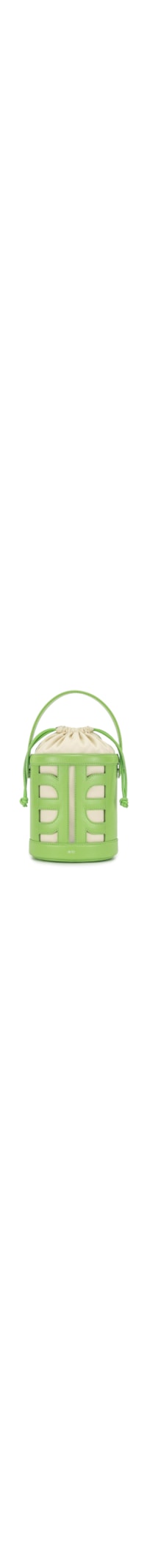 Bolsa Fei Leather Cutout Bucket Bag - Verde