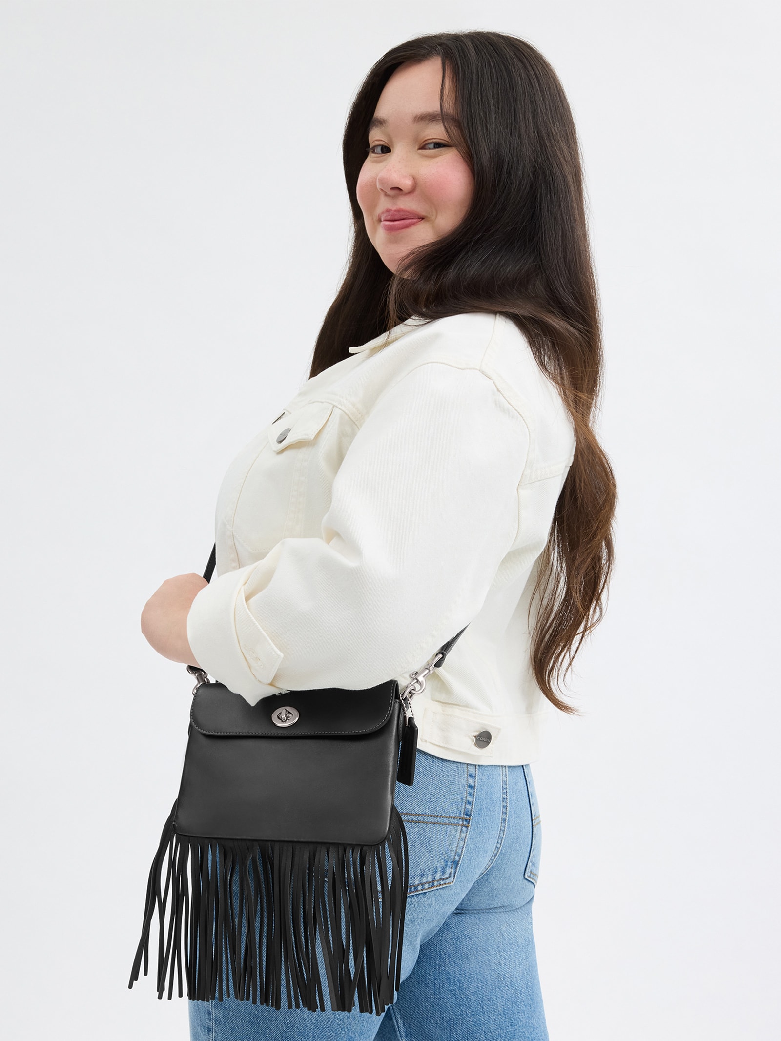 Bolsa Feminina 1964 Fringe Preto Coach