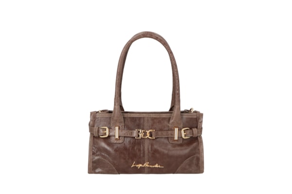 Bolsa Feminina Alças Alongadas Em Couro - Marrom