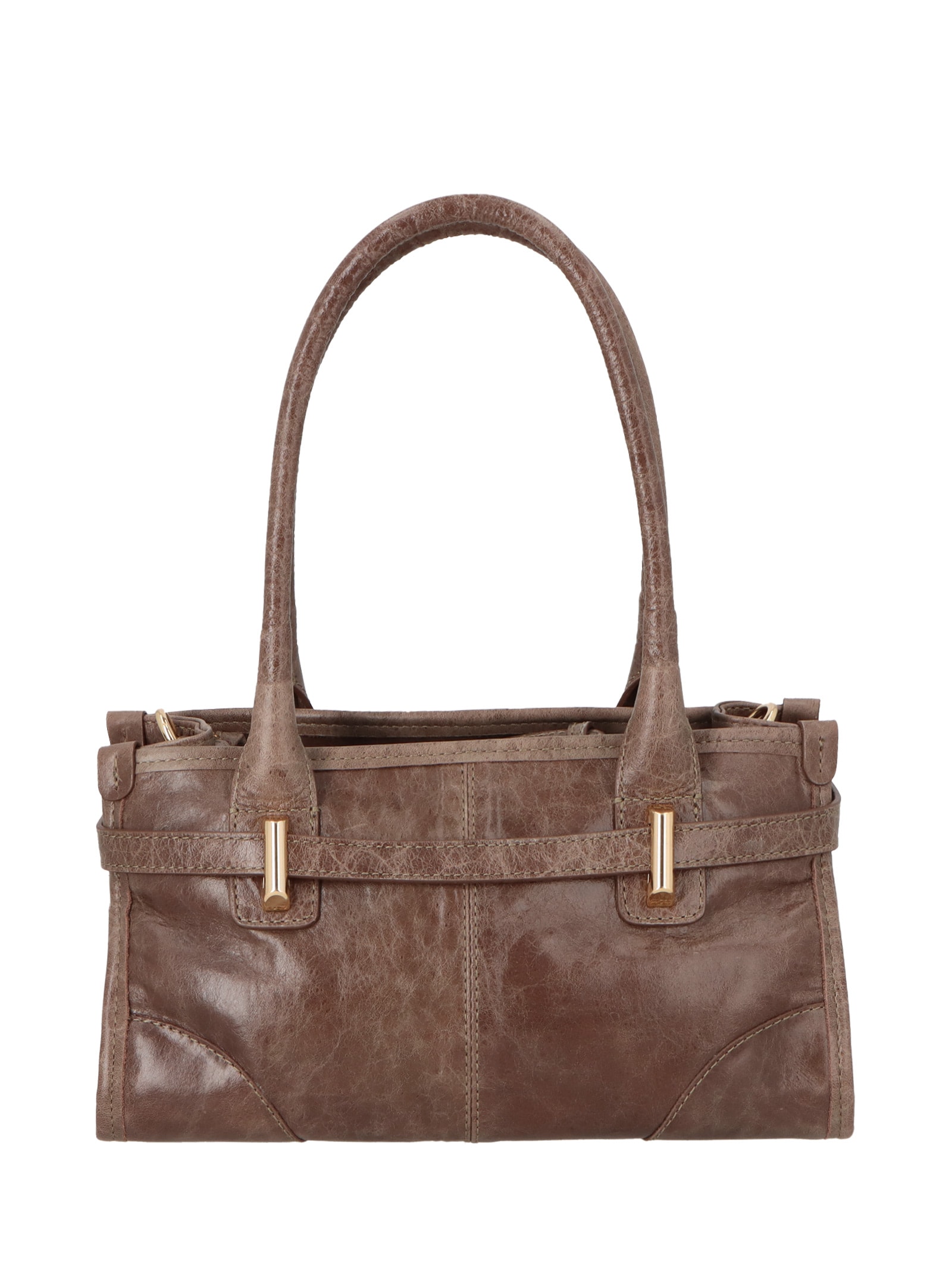 Bolsa Feminina Alças Alongadas Em Couro Marrom Luiza Barcelos