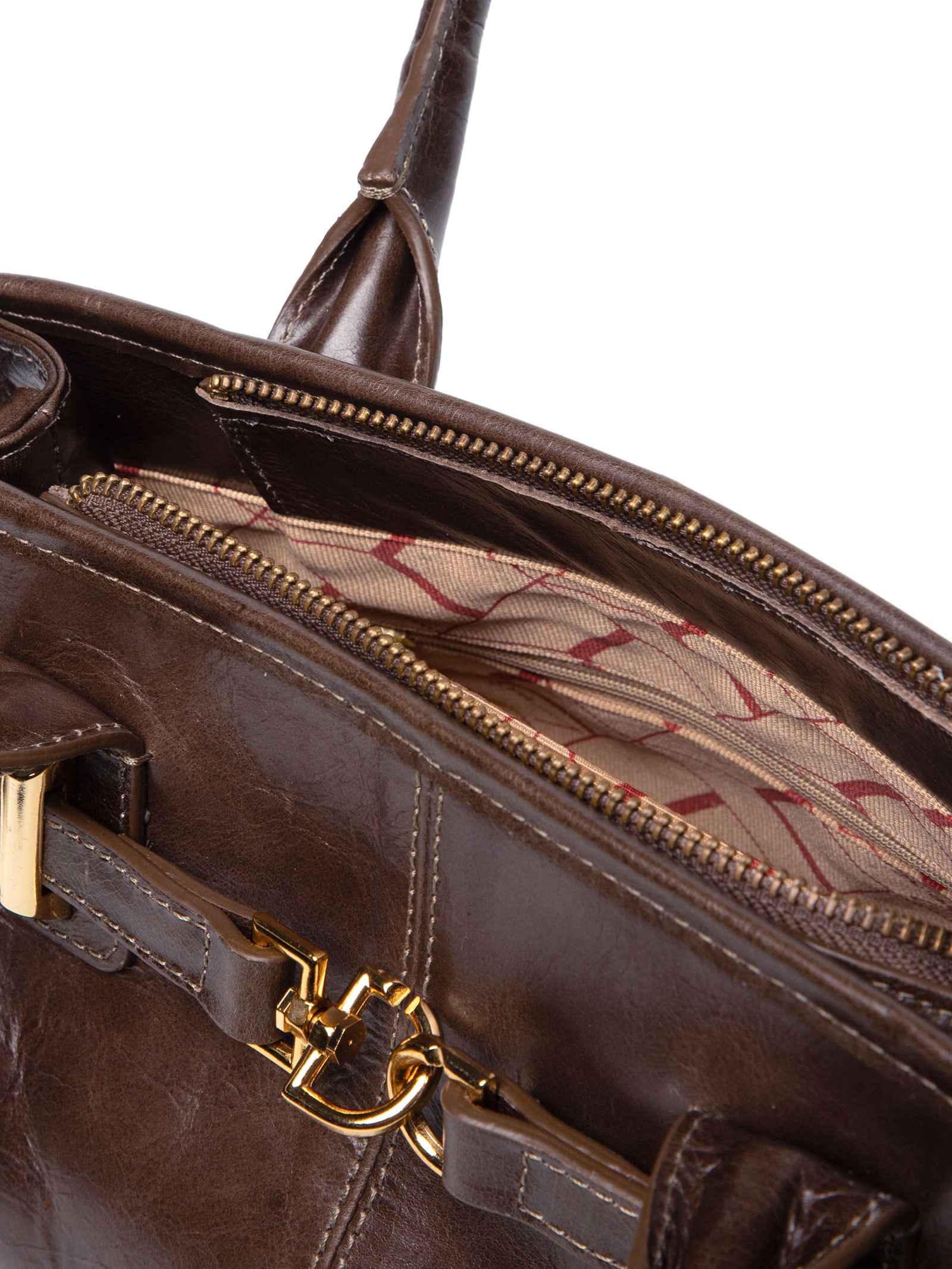 Bolsa Feminina Alças Alongadas Em Couro Marrom Luiza Barcelos