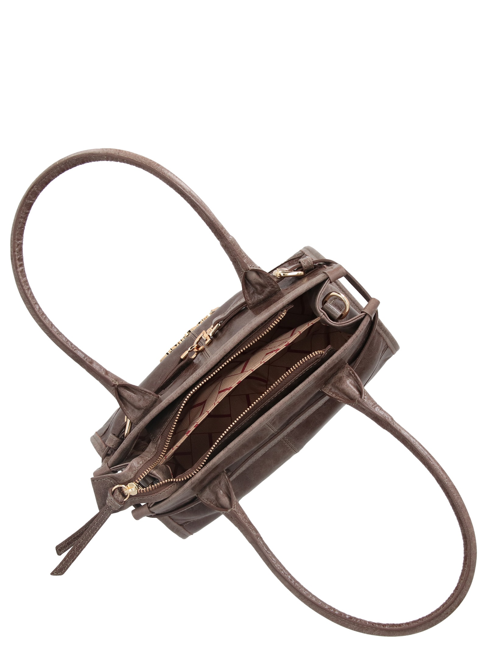 Bolsa Feminina Alças Alongadas Em Couro Marrom Luiza Barcelos