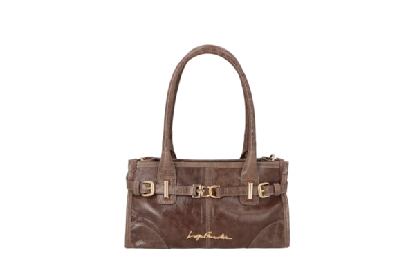 Bolsa Feminina Alças Alongadas Em Couro - Marrom