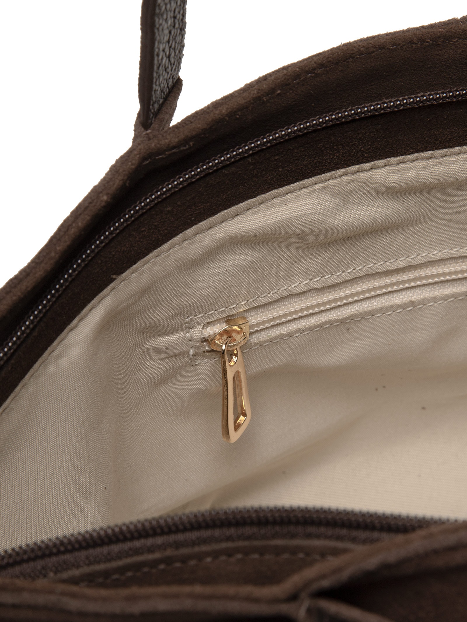 Bolsa Feminina Alongada Em Camurça Marrom Basiq