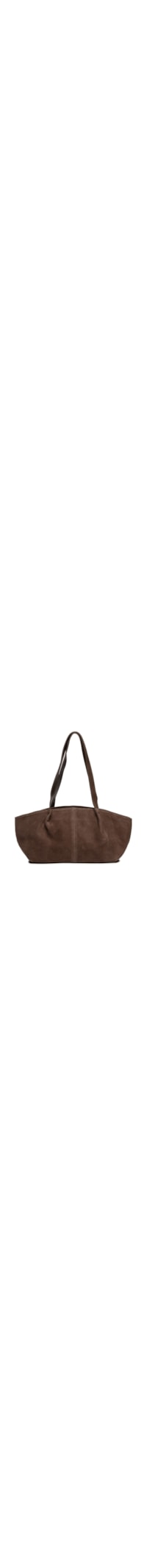 Bolsa Feminina Alongada Em Camurça - Marrom
