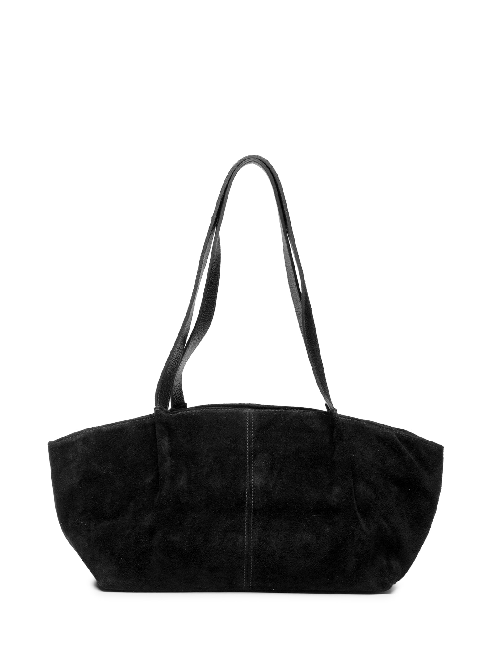 Bolsa Feminina Alongada Em Camurça Preto Basiq