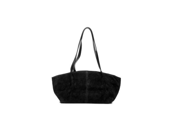 Bolsa Feminina Alongada Em Camurça - Preto