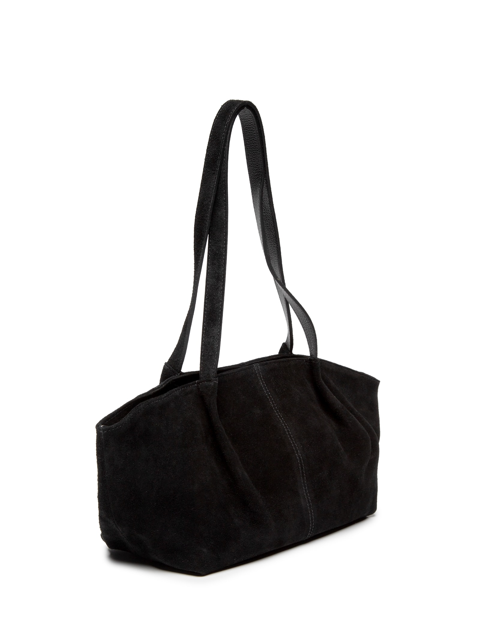 Bolsa Feminina Alongada Em Camurça Preto Basiq
