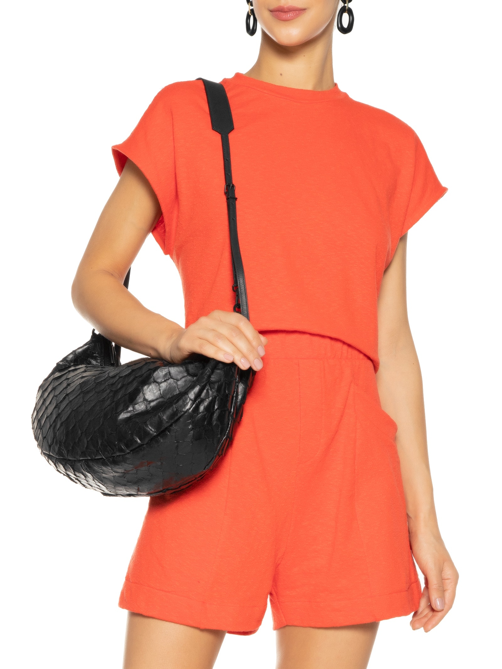 Bolsa Feminina Andiroba Pirarucu Soft Bag Preto Osklen