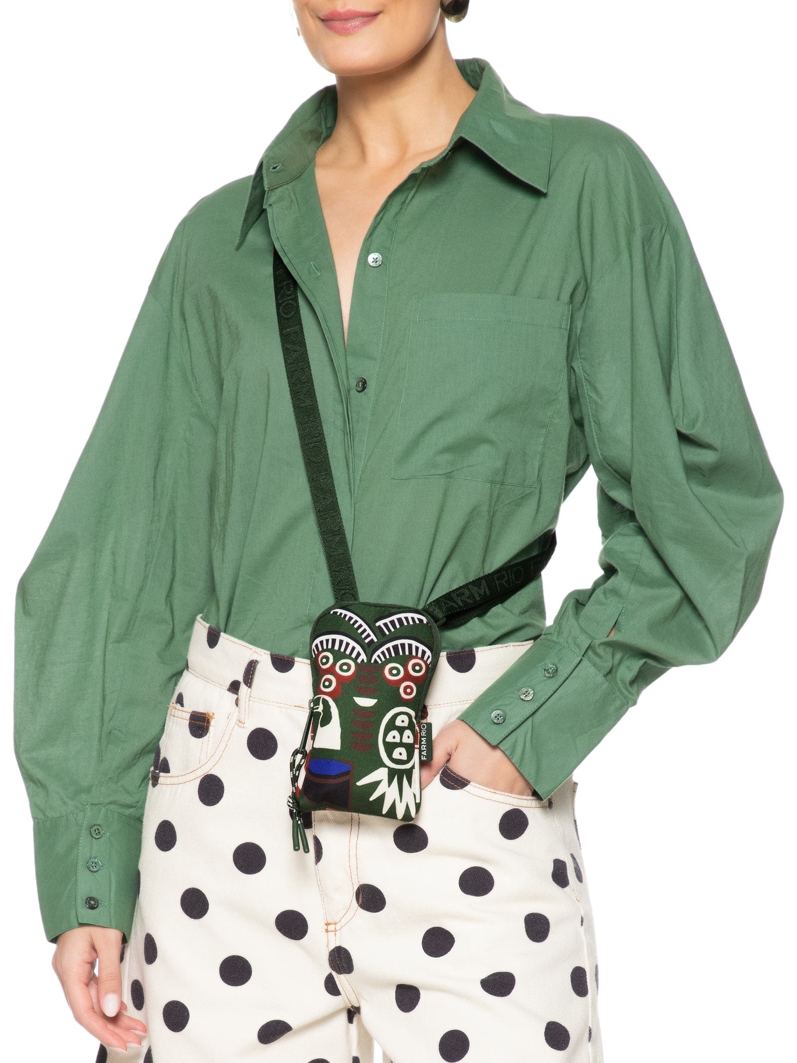 Bolsa Feminina Arpoador Gráfico Tropi Verde Farm Etc