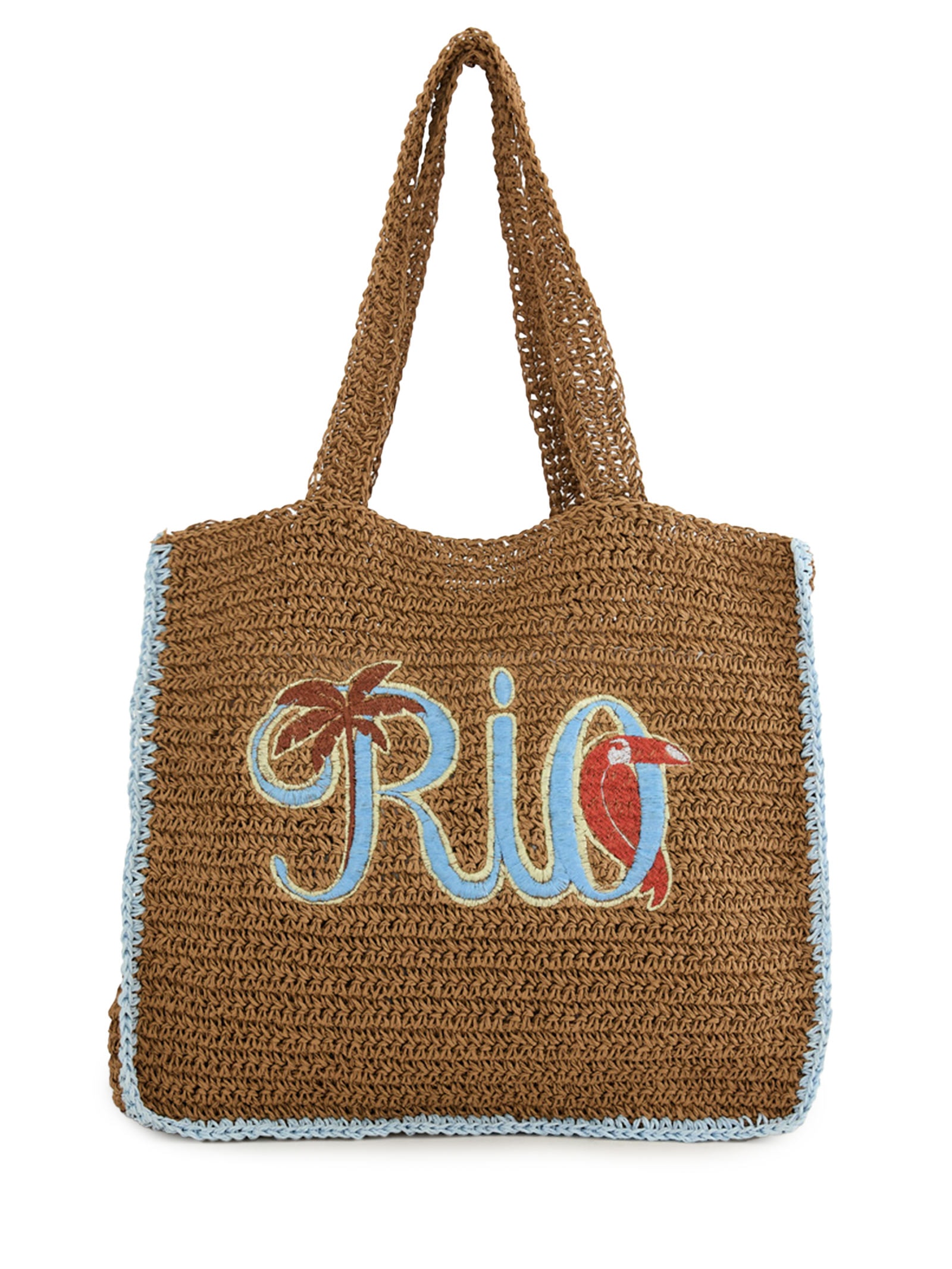 Bolsa Feminina Artesanal Rio Tipográfico Liso M Bege Farm Etc