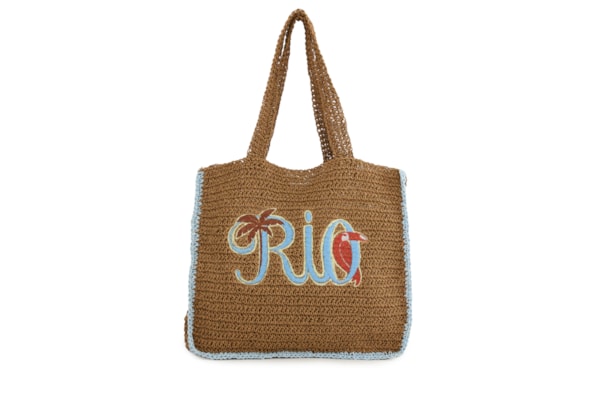 Bolsa Feminina Artesanal Rio Tipográfico Liso M - Bege
